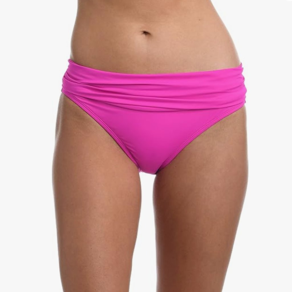 La Blanca Women's Island Goddess Banded Hipster Swimsuit Bottom Pink 16 5628